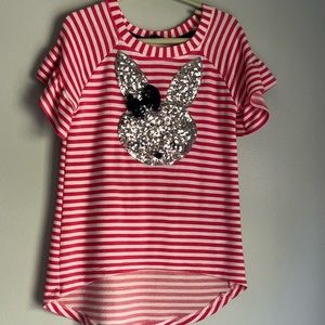 Zunie Striped Sequin Bunny Tunic Top Size 6